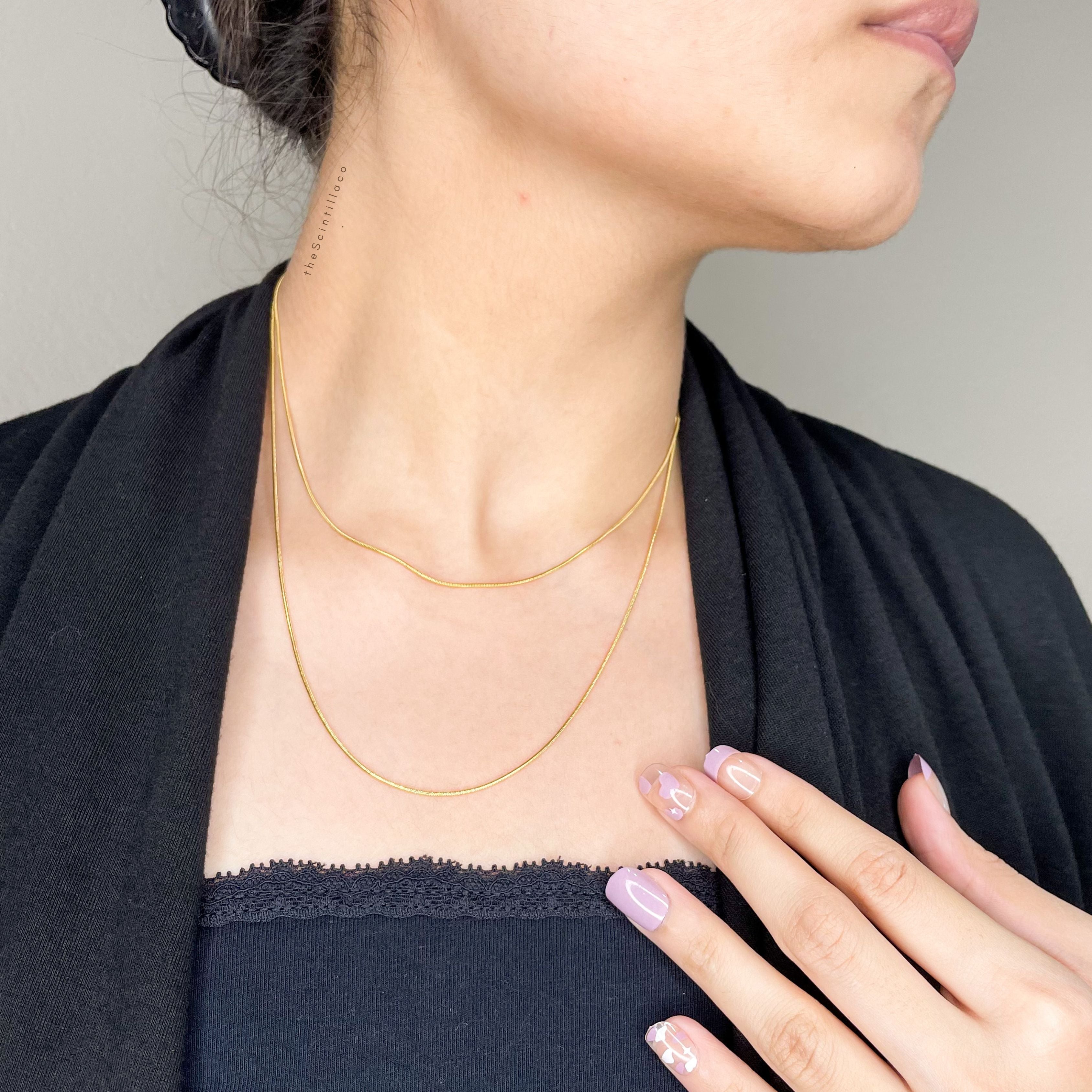 Cassini -Thin Double Layer Chain Necklace